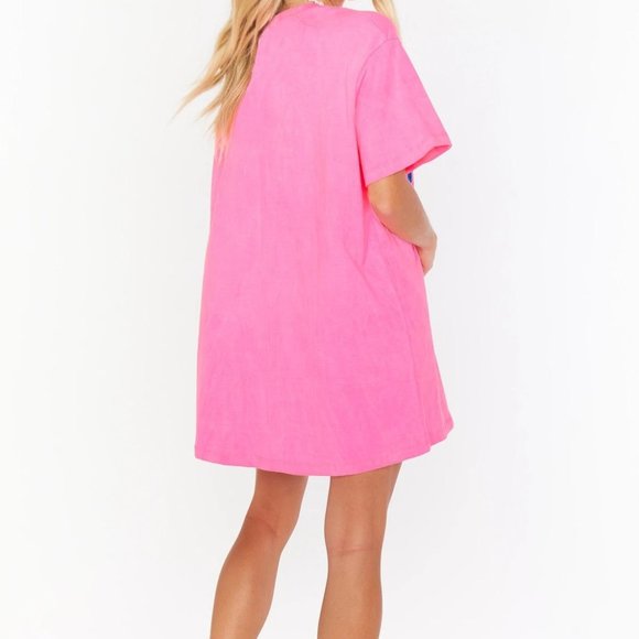 NWT Show Me Your Mumu 24 Hour Tee Lazy Girls Shirt/Dress Pink Shirt - Picture 2 of 2